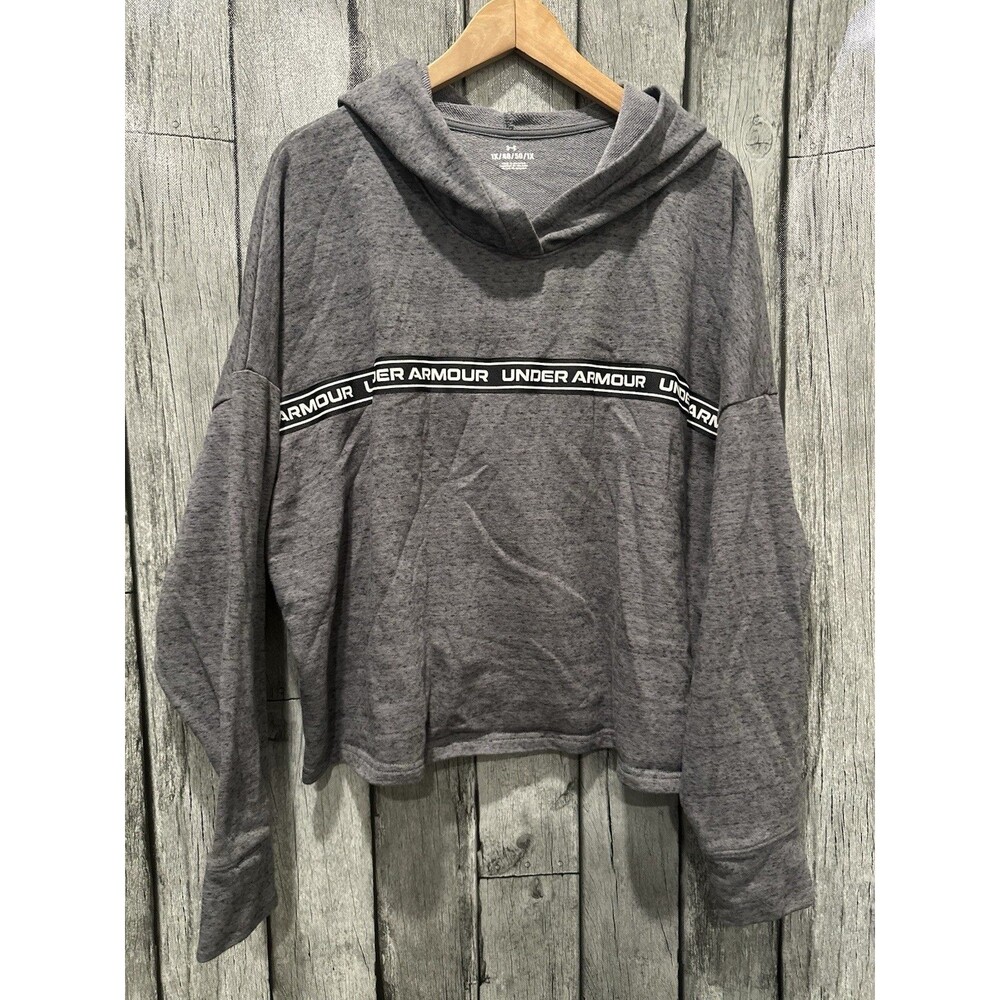 Under Armour Women's Gray Pullover Hoodie Long Sleeve Logo